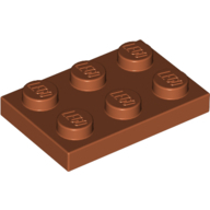 Lego destička 2x3, tmavě oranžová (4164436, 4603743, 6224275)